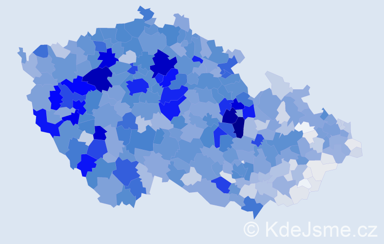 Příjmení: 'Beneš', počet výskytů 9484 v celé ČR