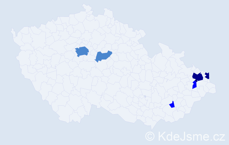 Příjmení: 'Maniak', počet výskytů 12 v celé ČR
