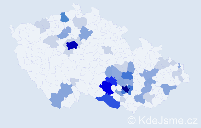Příjmení: 'Havlišová', počet výskytů 139 v celé ČR