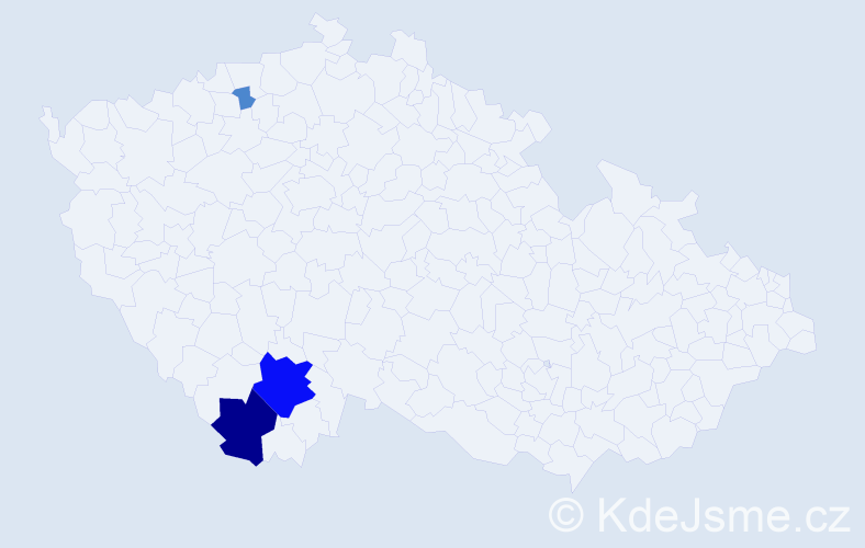 Příjmení: 'Feferle', počet výskytů 13 v celé ČR