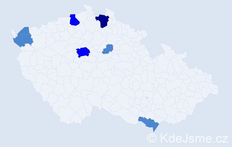 Příjmení: 'Gräfová', počet výskytů 13 v celé ČR