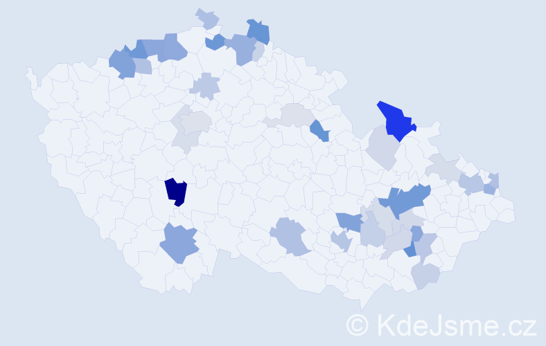 Příjmení: 'Gröger', počet výskytů 95 v celé ČR