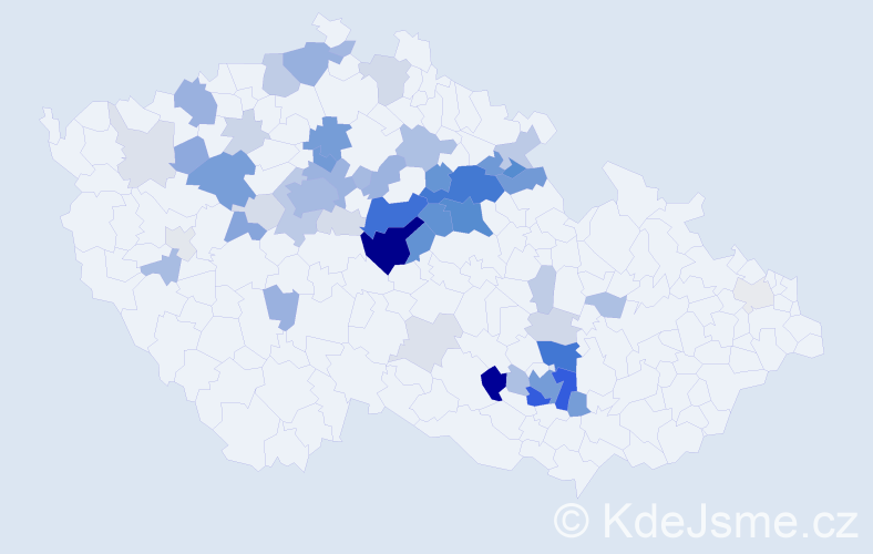 Příjmení: 'Černohlávek', počet výskytů 206 v celé ČR