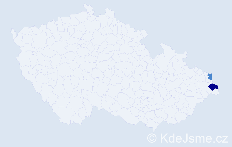 Příjmení: 'Kružolek', počet výskytů 9 v celé ČR