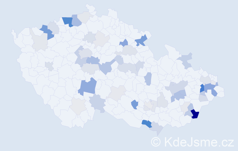 Příjmení: 'Hudková', počet výskytů 169 v celé ČR