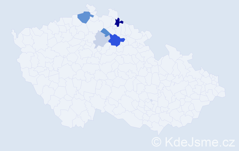 Příjmení: 'Krajcsovics', počet výskytů 13 v celé ČR