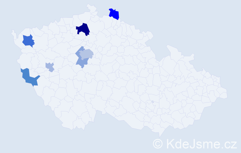 Příjmení: 'Krautwurm', počet výskytů 13 v celé ČR