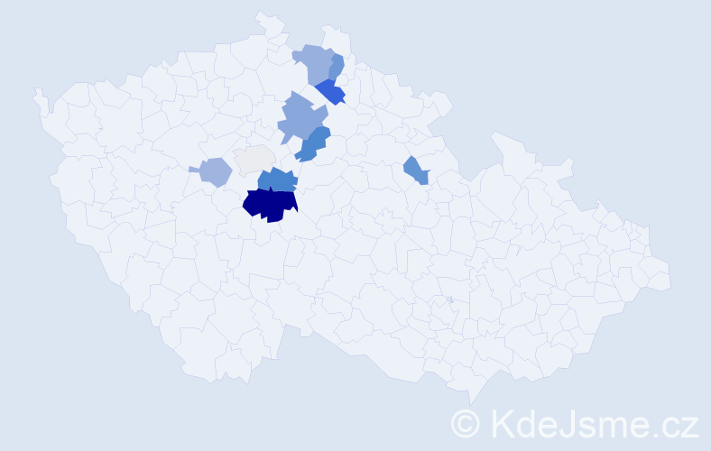 Příjmení: 'Kudibal', počet výskytů 22 v celé ČR