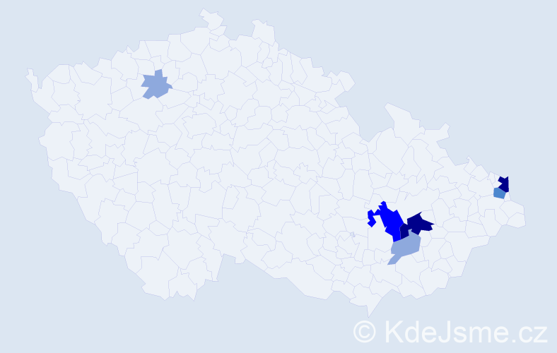 Příjmení: 'Sivec', počet výskytů 18 v celé ČR