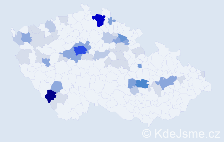 Příjmení: 'Mistrová', počet výskytů 142 v celé ČR