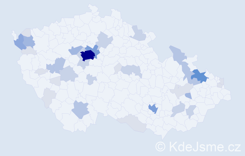 Příjmení: 'Kolb', počet výskytů 110 v celé ČR