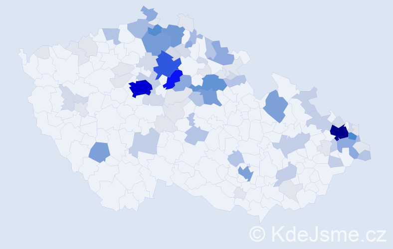 Příjmení: 'Havlas', počet výskytů 344 v celé ČR