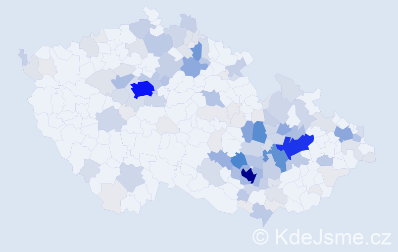 Příjmení: 'Crha', počet výskytů 555 v celé ČR