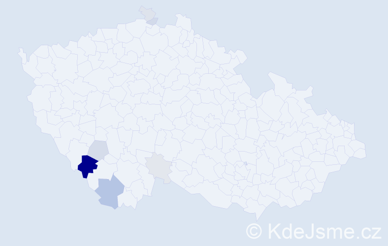Příjmení: 'Chrstošová', počet výskytů 23 v celé ČR