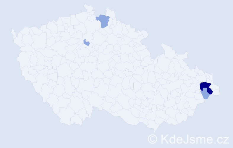 Příjmení: 'Vágo', počet výskytů 8 v celé ČR