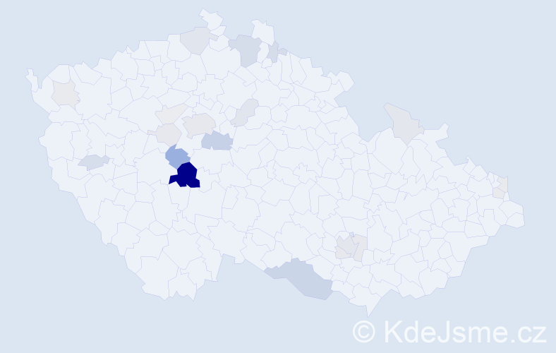 Příjmení: 'Čejdová', počet výskytů 64 v celé ČR