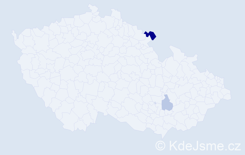 Příjmení: 'Gábela', počet výskytů 4 v celé ČR