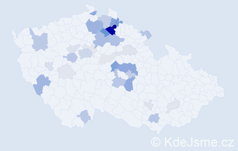 Příjmení: 'Kozderková', počet výskytů 126 v celé ČR