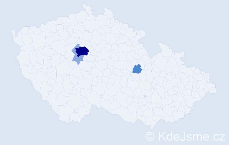 Příjmení: 'Šimer', počet výskytů 10 v celé ČR