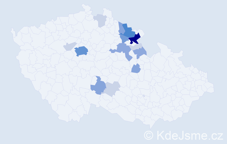 Příjmení: 'Kasnar', počet výskytů 47 v celé ČR