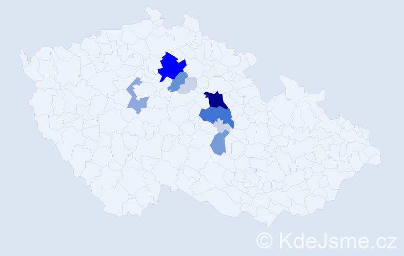 Příjmení: 'Dobrkovská', počet výskytů 43 v celé ČR