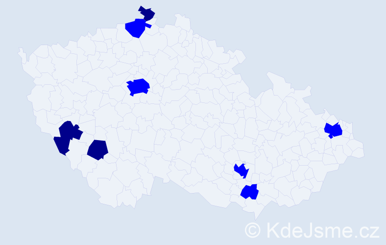 Příjmení: 'Bačovčinová', počet výskytů 11 v celé ČR