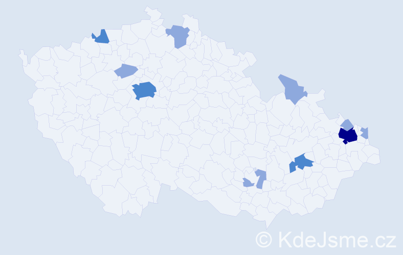 Příjmení: 'Grőger', počet výskytů 17 v celé ČR