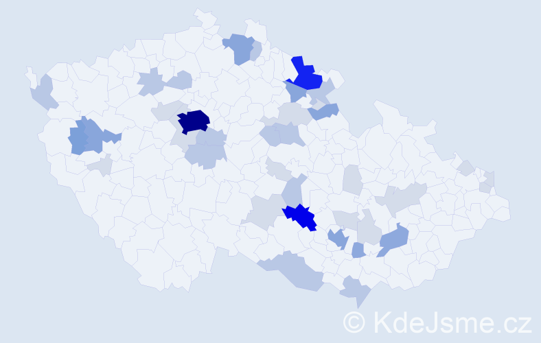 Příjmení: 'Krejzlová', počet výskytů 115 v celé ČR