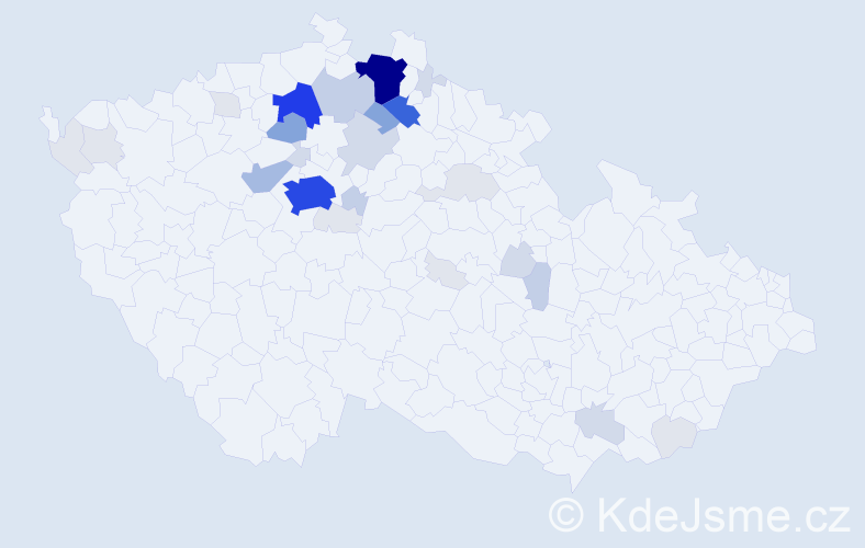 Příjmení: 'Porš', počet výskytů 142 v celé ČR