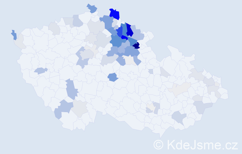 Příjmení: 'Erban', počet výskytů 266 v celé ČR