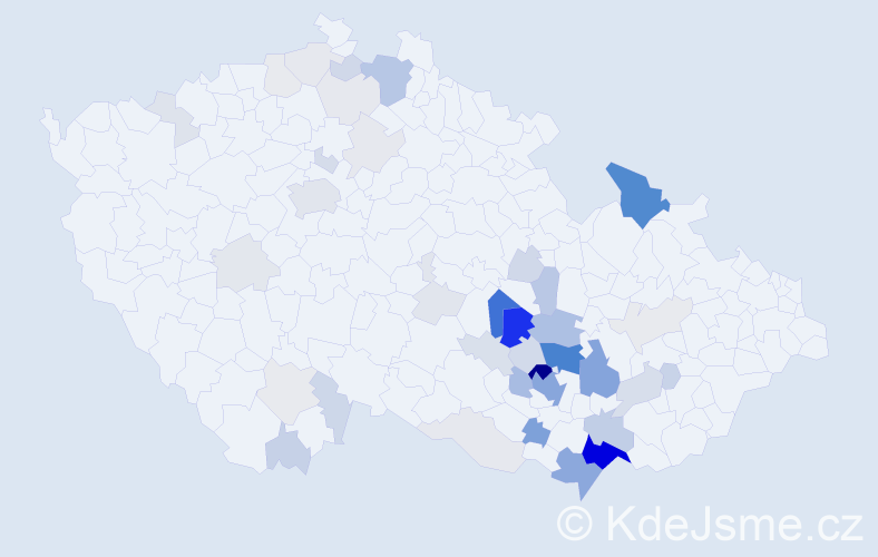 Příjmení: 'Čuprová', počet výskytů 179 v celé ČR