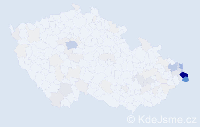 Příjmení: 'Cieslar', počet výskytů 479 v celé ČR