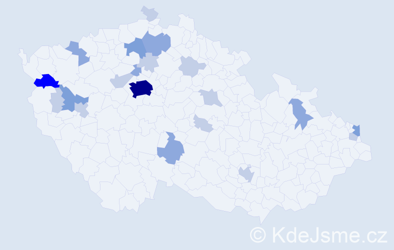 Příjmení: 'Lazur', počet výskytů 48 v celé ČR