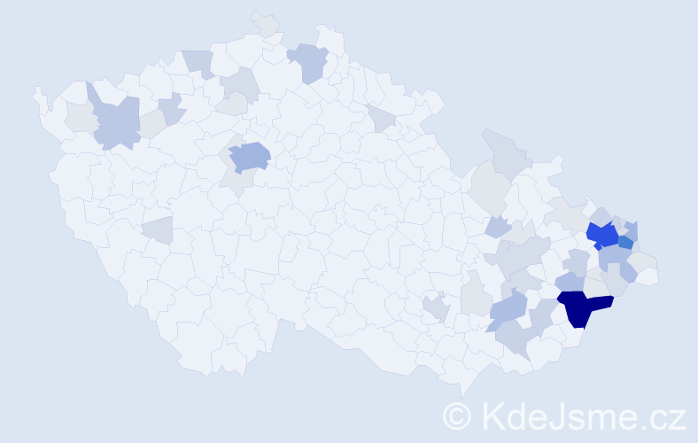 Příjmení: 'Šipulová', počet výskytů 171 v celé ČR