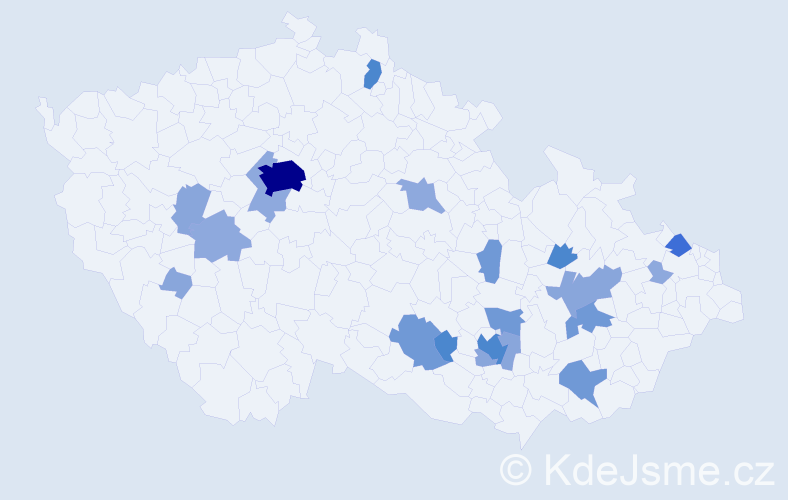 Příjmení: 'Mašíčková', počet výskytů 57 v celé ČR