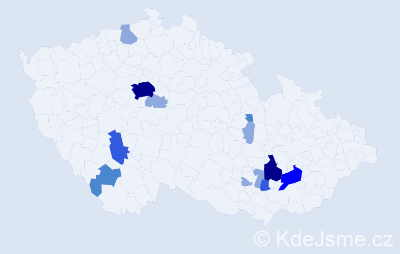 Příjmení: 'Ludl', počet výskytů 28 v celé ČR