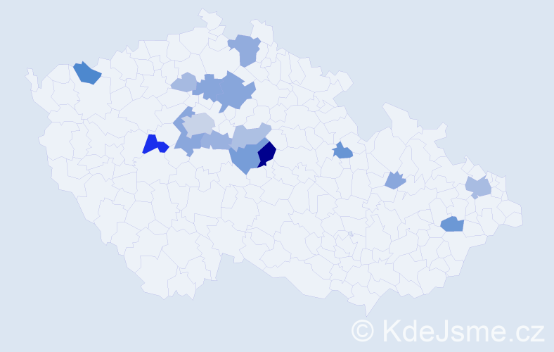 Příjmení: 'Bruthansová', počet výskytů 57 v celé ČR