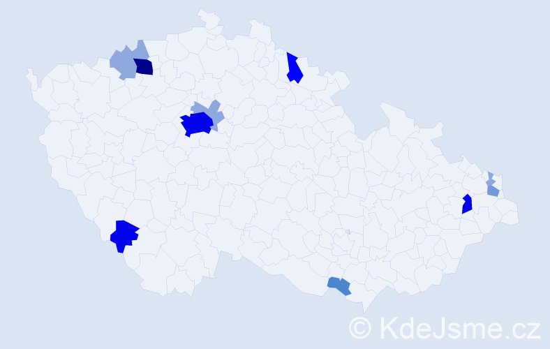Příjmení: 'Žluva', počet výskytů 34 v celé ČR