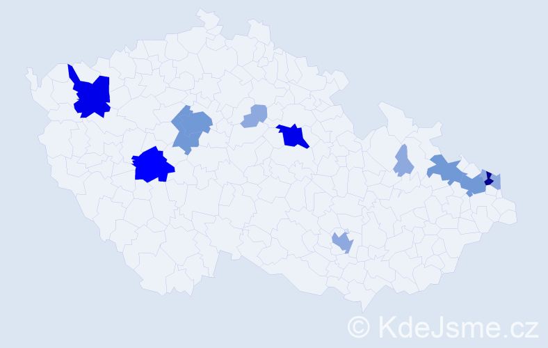Příjmení: 'Oravský', počet výskytů 33 v celé ČR