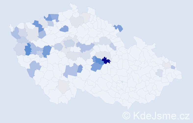 Příjmení: 'Vyčichlová', počet výskytů 127 v celé ČR