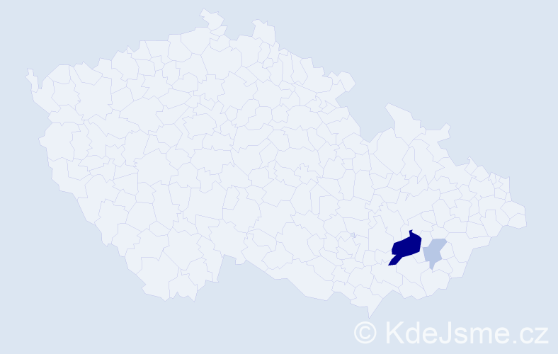 Příjmení: 'Dráňa', počet výskytů 8 v celé ČR
