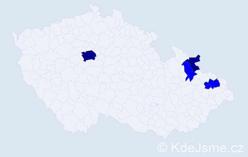 Příjmení: 'Kylnar', počet výskytů 7 v celé ČR