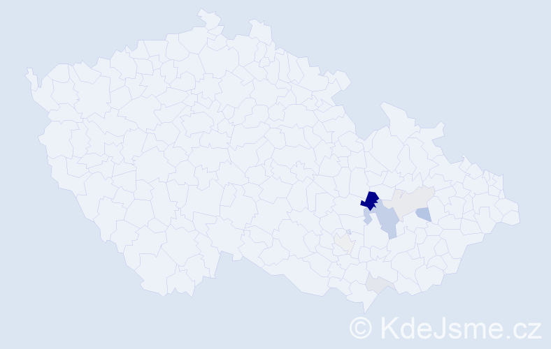 Příjmení: 'Kapecová', počet výskytů 14 v celé ČR