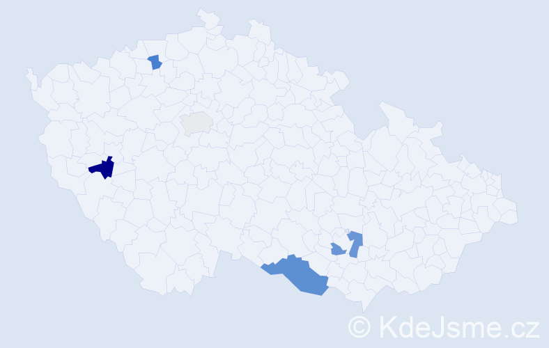 Příjmení: 'Tomašeková', počet výskytů 9 v celé ČR