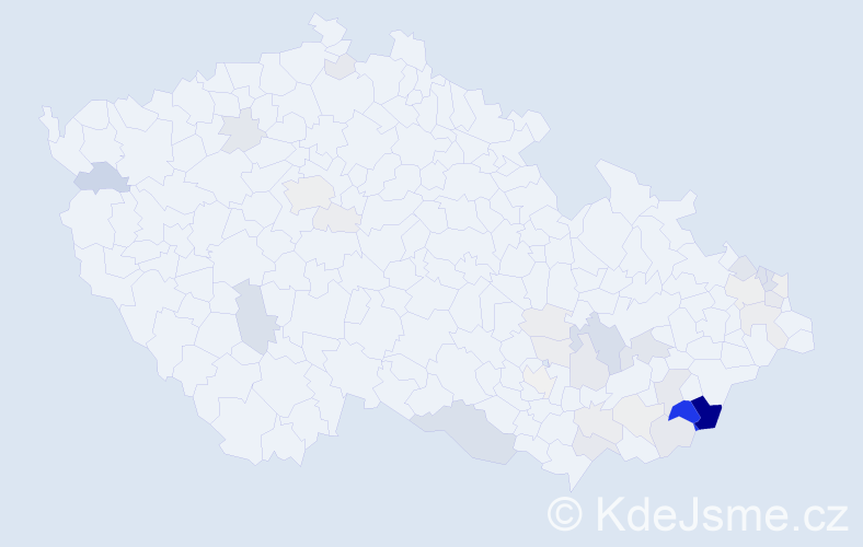 Příjmení: 'Šebáková', počet výskytů 122 v celé ČR