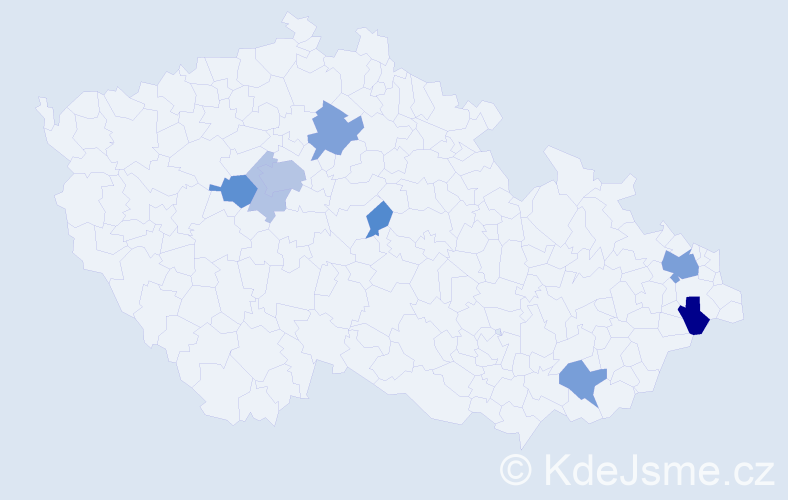 Příjmení: 'Martásek', počet výskytů 22 v celé ČR