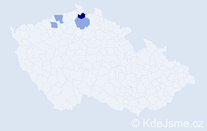 Příjmení: 'Kravcovová', počet výskytů 11 v celé ČR