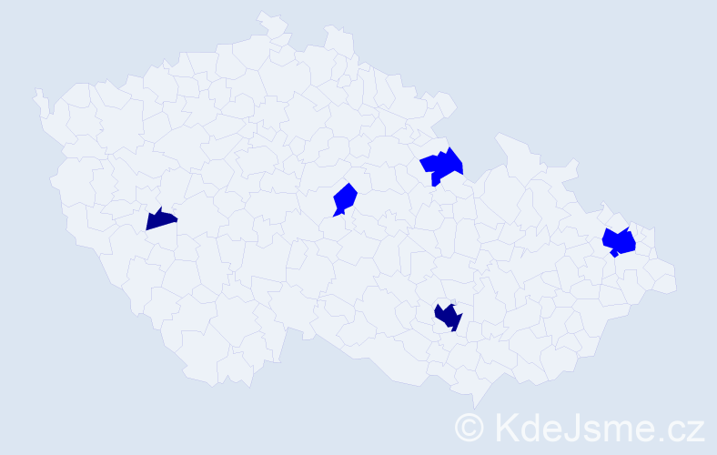 Příjmení: 'Feja', počet výskytů 7 v celé ČR