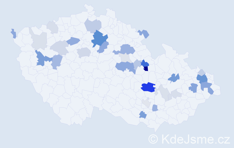 Příjmení: 'Kőhlerová', počet výskytů 105 v celé ČR