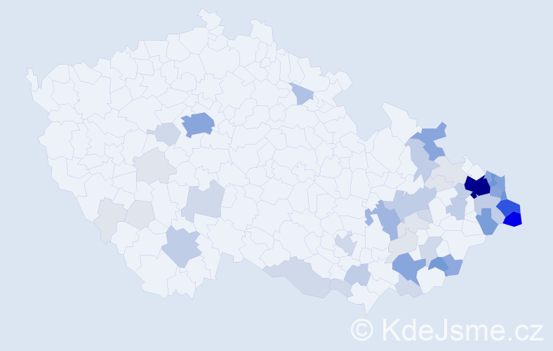 Příjmení: 'Fiedor', počet výskytů 219 v celé ČR